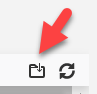 Arrow pointing at download icon